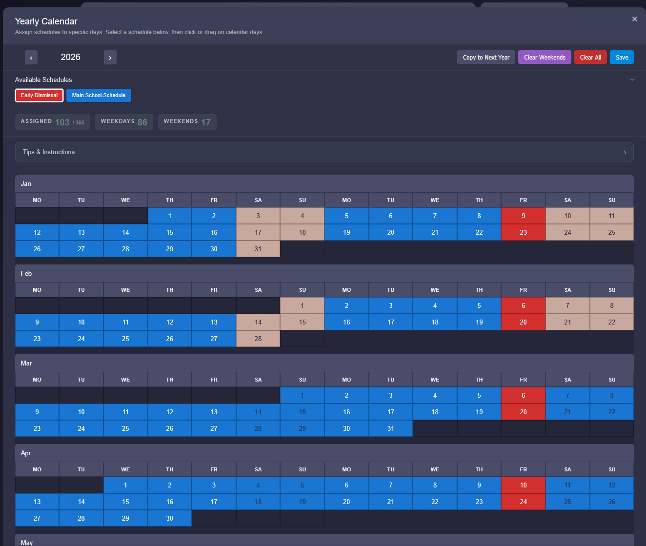 Calendar View